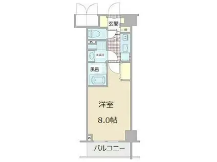 コンシェリア東京 BAYSIDE COURT(1K/2階)の間取り写真