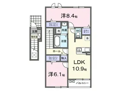 サニーコーポ II(2LDK/2階)の間取り写真