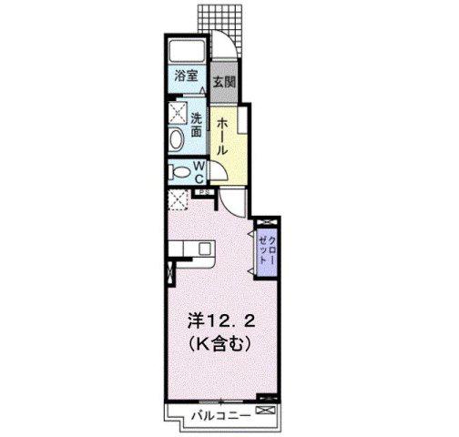 ヴァンヴェールA(ワンルーム/1階)の間取り写真