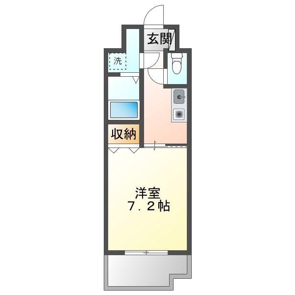 びいⅥ植田(1K/2階)の間取り写真
