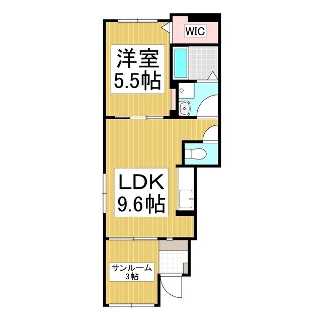 ルーチェテラス B(1LDK/1階)の間取り写真