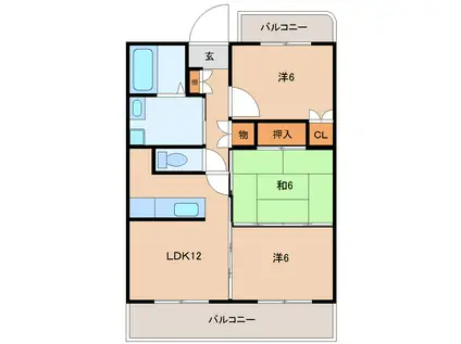 シークシャルム(3LDK/4階)の間取り写真