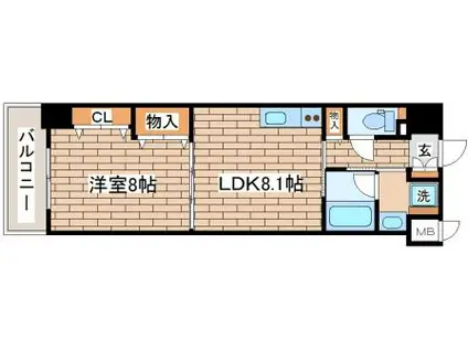エスペランサ(1LDK/3階)の間取り写真