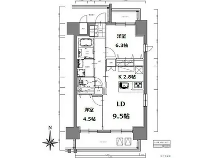 SーRESIDENCE亀島駅前BLAZE(2LDK/9階)の間取り写真