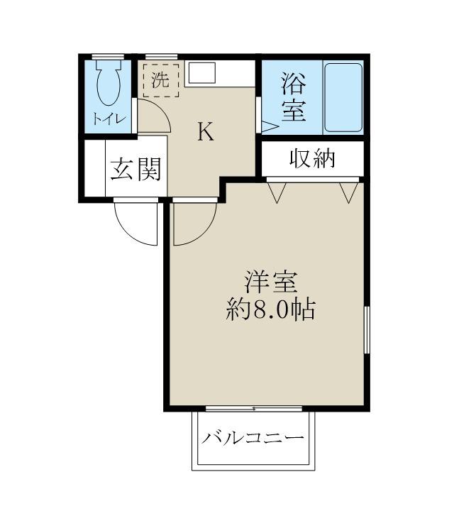 上越新幹線 新潟駅 徒歩30分 2階建 築23年(1K/1階)の間取り写真