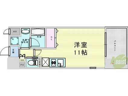 ホープ池田満寿美町(ワンルーム/5階)の間取り写真