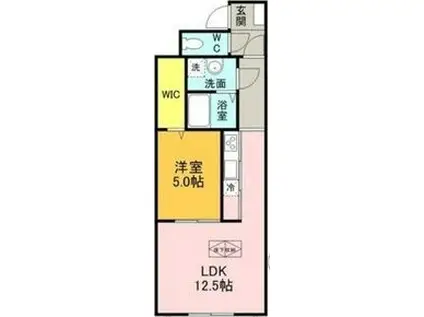 モデラート(1LDK/1階)の間取り写真
