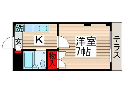 テラストーク(1K/1階)の間取り写真