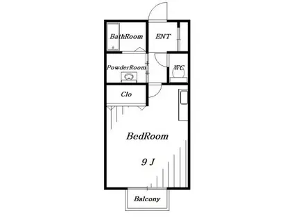プレジールIII(ワンルーム/2階)の間取り写真