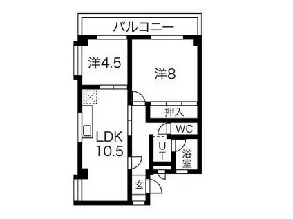 ハイツむすぶ(2LDK/2階)の間取り写真