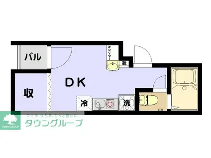 蛎殻町マンション(ワンルーム/4階)の間取り写真