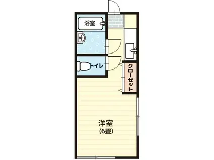 コーポ中川(1K/1階)の間取り写真