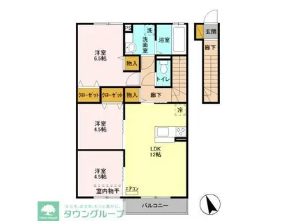 ジーフロント(3LDK/2階)の間取り写真