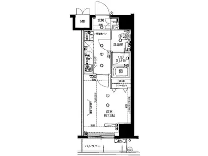 ライジングプレイス浅草五番館(1K/3階)の間取り写真
