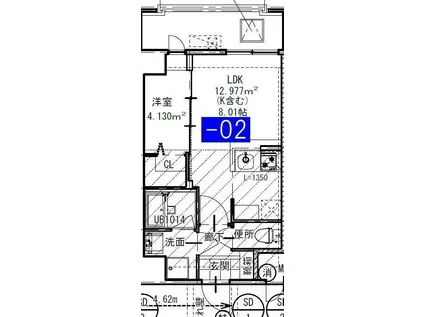 MODERN PALAZZO博多PRECIOUS(1LDK/5階)の間取り写真