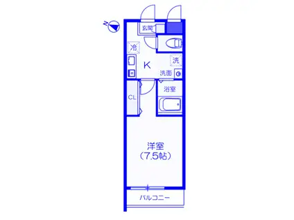 ラフィネ与野(1K/3階)の間取り写真