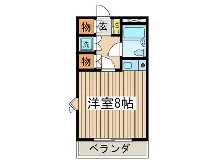 ローズマンション梅ヶ丘(ワンルーム/1階)の間取り写真