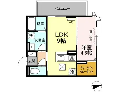 ラ・レコルトII(1LDK/1階)の間取り写真