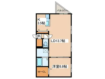 シャトーライフ中島公園1(1LDK/5階)の間取り写真