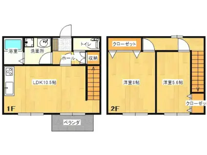 プレミール(2LDK/1階)の間取り写真