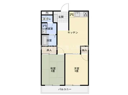 扇マンション(2DK/2階)の間取り写真