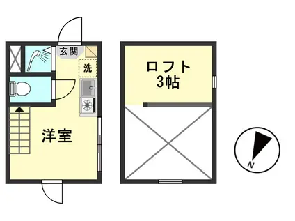 ハーモニーテラス北小岩(ワンルーム/2階)の間取り写真
