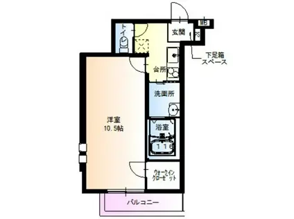 フジパレス吉田本町III番館(1K/1階)の間取り写真