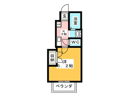 キャロットタウン南長崎(1K/1階)の間取り写真