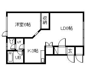 シティハウスNO.3(1LDK/2階)の間取り写真