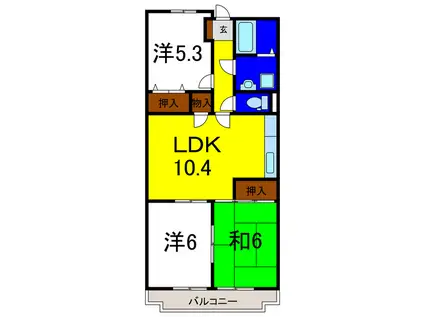 ハーブメゾン賀好(3LDK/1階)の間取り写真