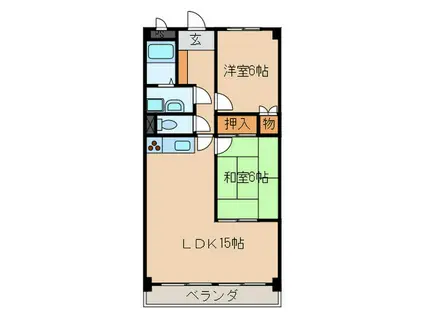 ラ リヴィエール(2LDK/3階)の間取り写真