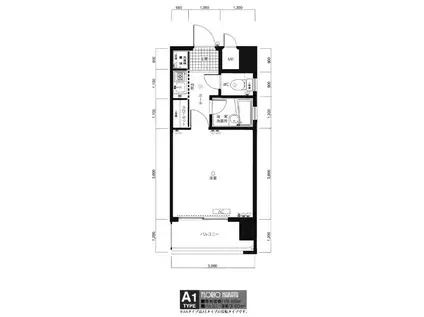 ピュアドームフローリオ博多(1K/9階)の間取り写真