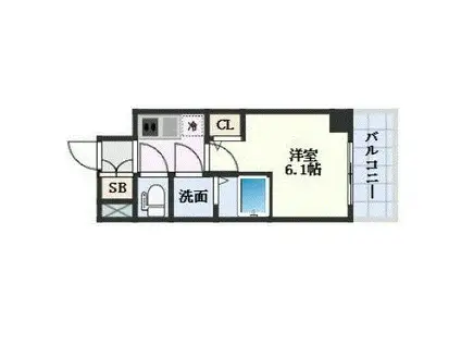 エスリード弁天町ノース RESIDENCE(1K/5階)の間取り写真