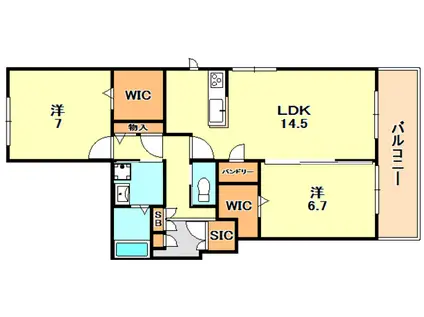 ソフィット垂水(2LDK/2階)の間取り写真
