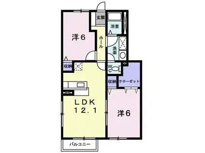 サニーサイド3883A(2LDK/1階)の間取り写真