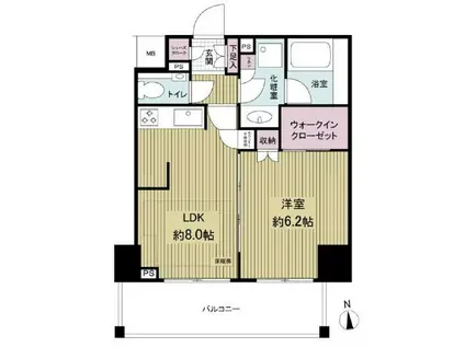 アデニウム東日本橋(1LDK/11階)の間取り写真