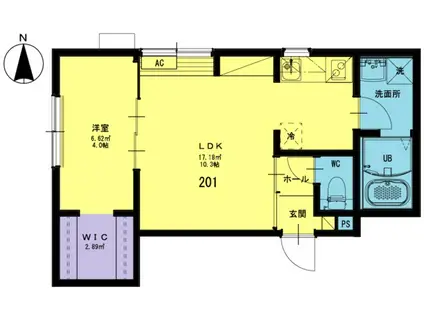 カーサ川崎(1LDK/2階)の間取り写真