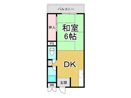東園田マンション(1DK/2階)の間取り写真