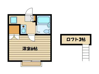 ハイブリッヂ(1K/1階)の間取り写真