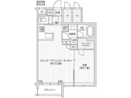 レジディア笹塚II(1LDK/2階)の間取り写真