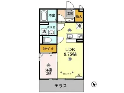 パストラルA105(1LDK/1階)の間取り写真
