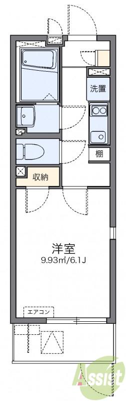 レオネクスト豊中岡町(1K/1階)の間取り写真