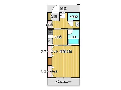 プランドール・桜花パートIII(1K/1階)の間取り写真