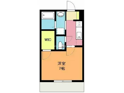 ヴィラアンジェ(1K/1階)の間取り写真