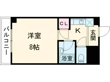 萱野ビル(1K/7階)の間取り写真