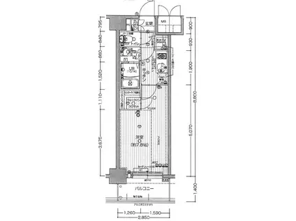 エスプレイス神戸グレース(1K/5階)の間取り写真