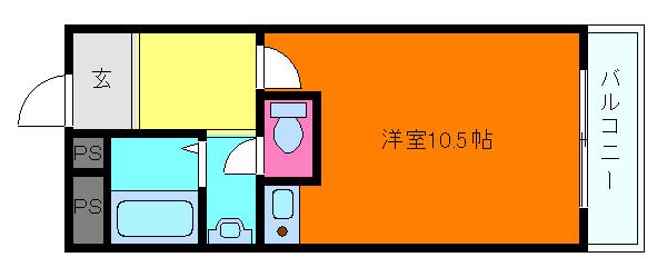 セントレ六甲(ワンルーム/3階)の間取り写真