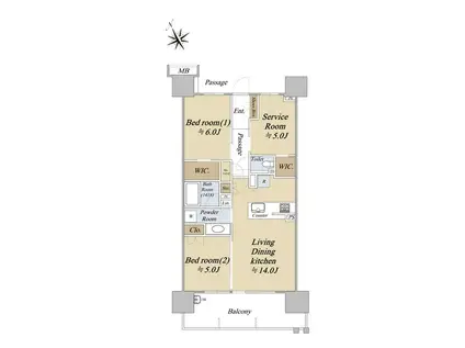 シティテラス南砂(2SLDK/9階)の間取り写真