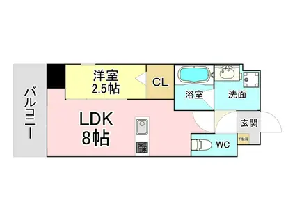 デイジー・カルド(1LDK/9階)の間取り写真