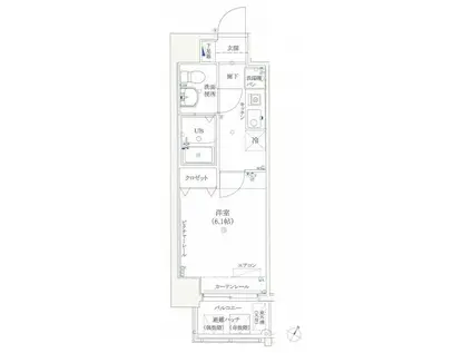 リクレイシア八丁畷(1K/3階)の間取り写真